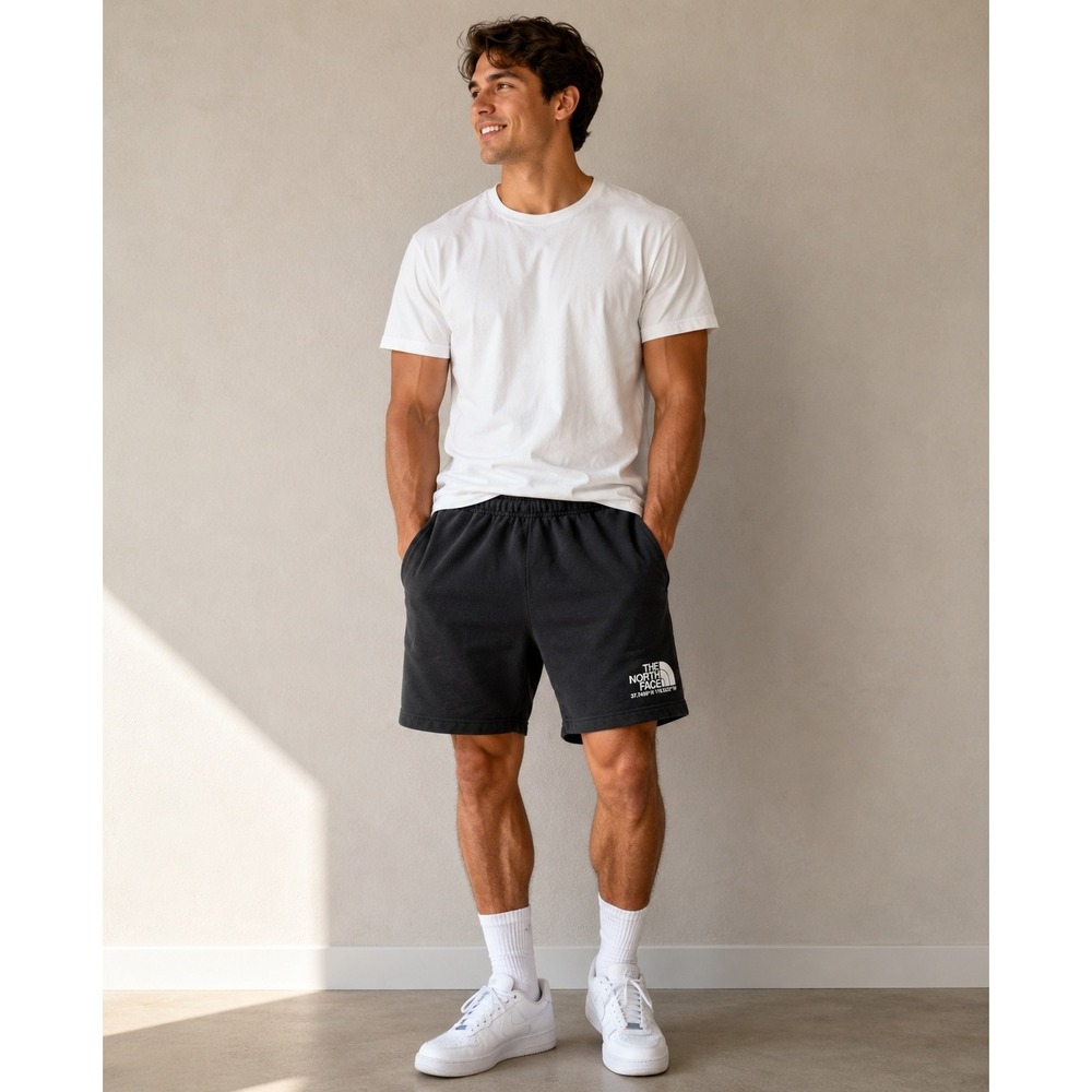 The North Face Mens Black Yosemite Coordinates Fleece Sweat Shorts XL Gorpcore